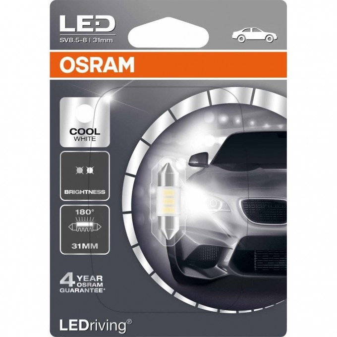 Автолампа OSRAM LED ≜C5W LEDRIVING 6431CW-01B(1шт) 4052899441286