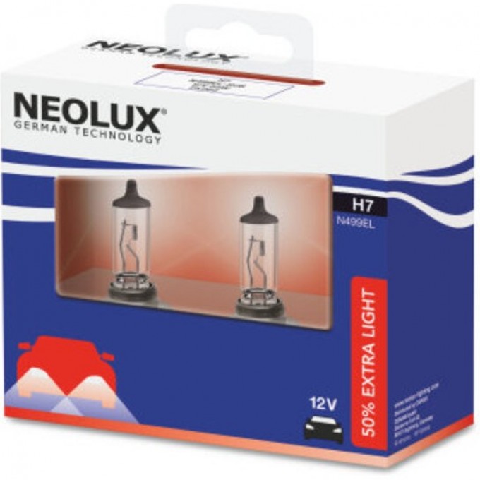 Автолампы NEOLUX H7 +50% Extra Light N499EL-2SCB (2 шт) 4052899501096