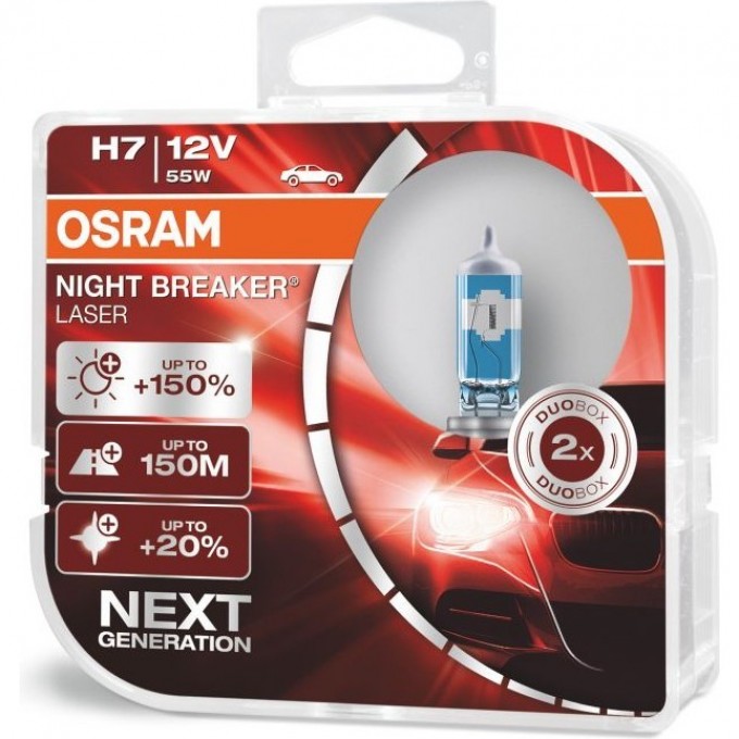 Автолампы OSARAM H7 OSRAM NIGHT BREAKER LASER 64210NL-HCB (2 шт) 4052899991798