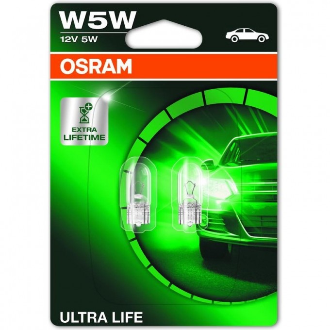 Автолампы OSARAM W5W OSRAM ULTRA LIFE 2825ULT - 02B (2шт) 4008321415189