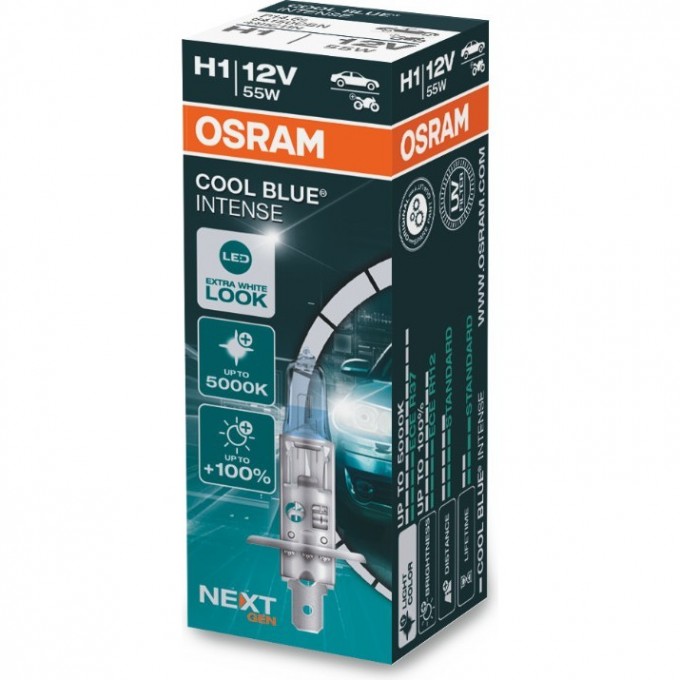Автолампы OSRAM H1 COOL BLUE® INTENSE Next Gen 64150CBN 4058075520356