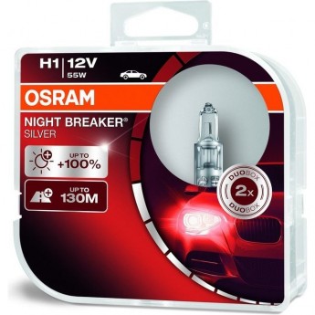 Автолампы OSRAM H1 NIGHT BREAKER® SILVER 64150NBS-HCB (2 шт)