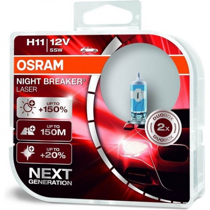 Автолампы OSRAM H11 NIGHT BREAKER® LASER 64211NL - HCB (2 шт) 4052899991897