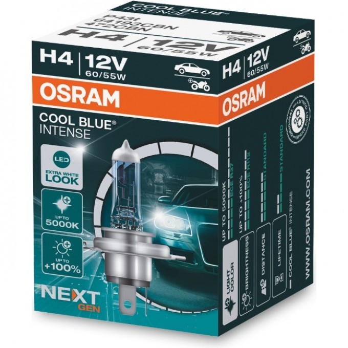 Автолампы OSRAM H4 COOL BLUE® INTENSE Next Gen 64193CBN 4062172149334