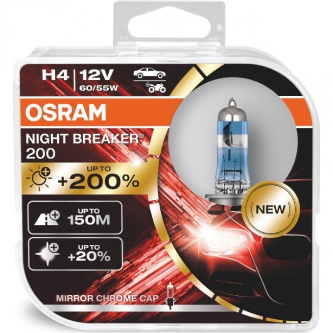 Автолампы OSRAM H4 NIGHT BREAKER 200 64193NB200-HCB 4062172198158