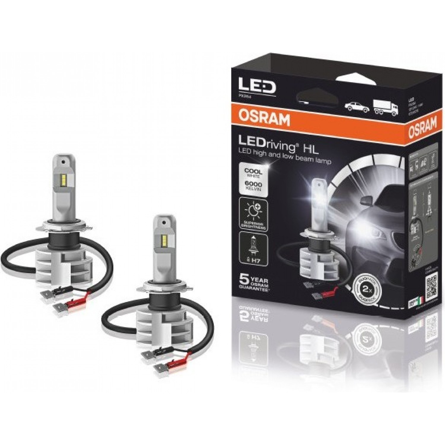 OSRAM LED ≜H7 LEDRIVING 67210CW (Gen 2) 4052899605084. Купить Автолампа на  Официальном Сайте OSRAM в России.