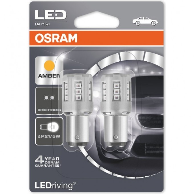 Автолампы OSRAM LED ≜P21/5W LEDRIVING 1457YE-02B Amber - Жёлтый (2шт) 4052899434110