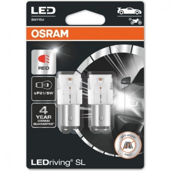 Автолампы OSRAM LED ≜P21/5W LEDRIVING SL 7528DRP-02B RED Красные