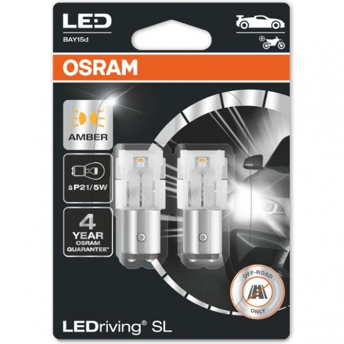 Автолампы OSRAM LED ≜P21/5W LEDRIVING SL 7528DYP-02B AMBER Желтый 4062172151702