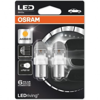 Автолампы OSRAM LED ≜P21W LEDRIVING 7556YE-02B Желтый (2шт)