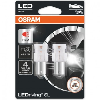 Автолампы OSRAM LED ≜P21W LEDRIVING SL 7506DRP-02B RED Красный