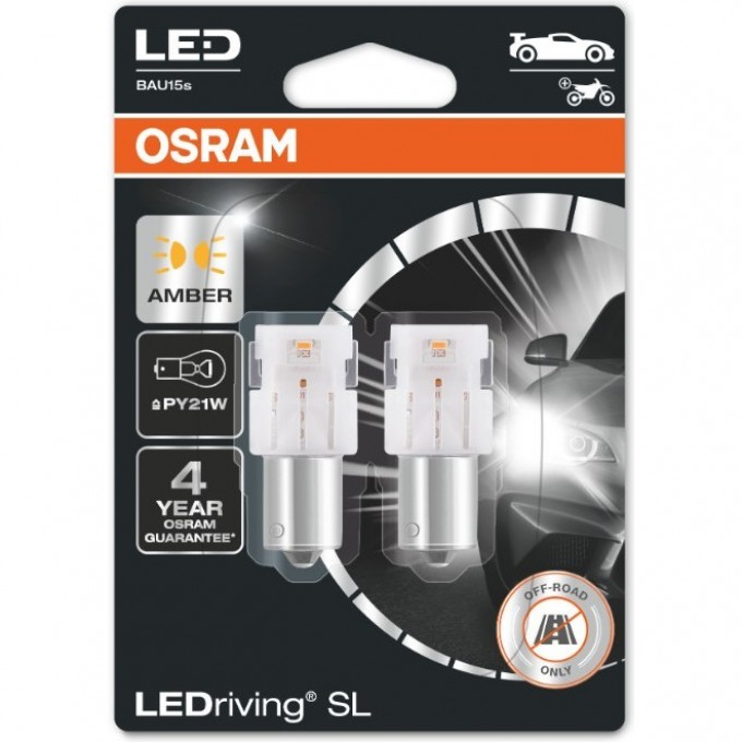 Автолампы OSRAM LED ≜PY21W LEDRIVING SL 7507DYP-02B AMBER - Желтый 4062172152242