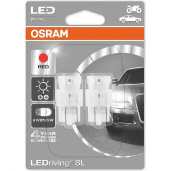 Автолампы OSRAM LED ≜W21/5W LEDRIVING 7716R-02B RED - Красные