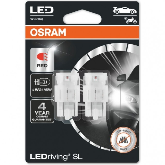 Автолампы OSRAM LED ≜W21/5W LEDRIVING SL 7515DRP-02B RED Красный 4062172152280