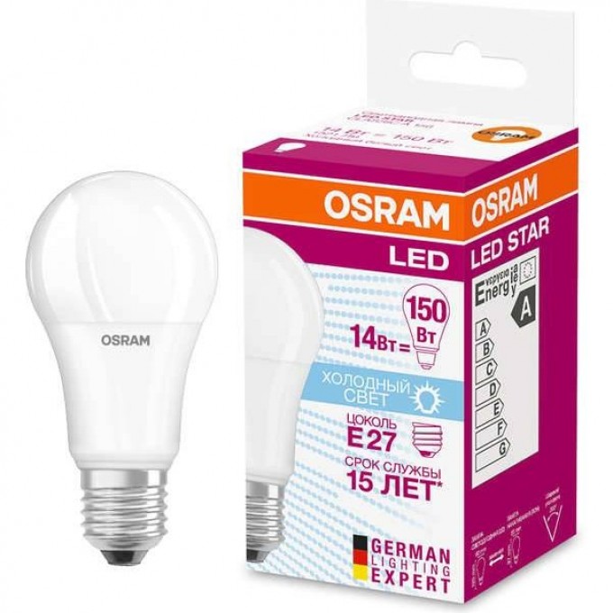 Лампа светодиодная LED OSRAM STAR Classic A 150 13W/840 13Вт 4000К E27 1521лм 220-240В 4058075057043