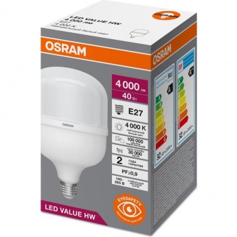 Лампа светодиодная OSRAM 4099854121319 HW 40Вт T матовая 4000К нейтральный белый E27 4000лм угол пучка 200г радусов 140-265В PF>/=0.9 пластик