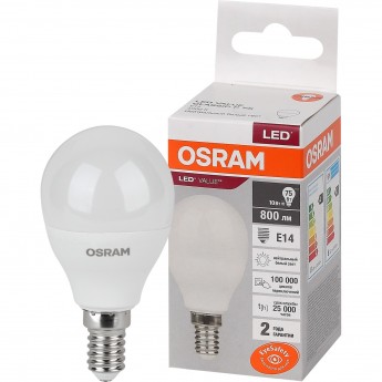 Лампа светодиодная OSRAM LED 10 Вт E14 4000К 800Лм шарик 220 В