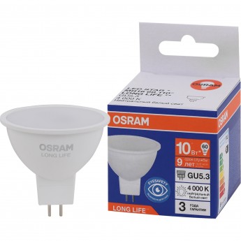 Лампа светодиодная OSRAM LED 10Вт GU5.3 4000К 800Лм спот 220В