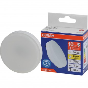 Лампа светодиодная OSRAM LED 10Вт GX53 3000К 800Лм спот 220В