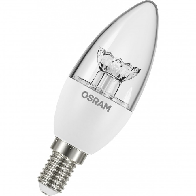 Лампа светодиодная OSRAM LED 5.4Вт Е14 LS CLB40 тепло-белый прозрачная свеча 971592
