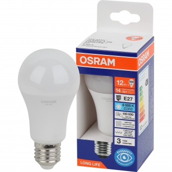 Лампа светодиодная OSRAM LONG LIFE LED 12Вт Е27 6500К 1055Лм груша 220В (замена 100Вт)