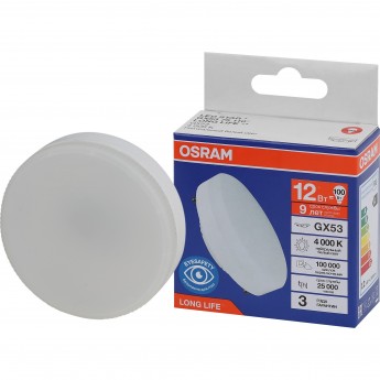 Лампа светодиодная OSRAM LONG LIFE LED 12Вт GX53 4000К 960Лм спот 220В (замена 100Вт)